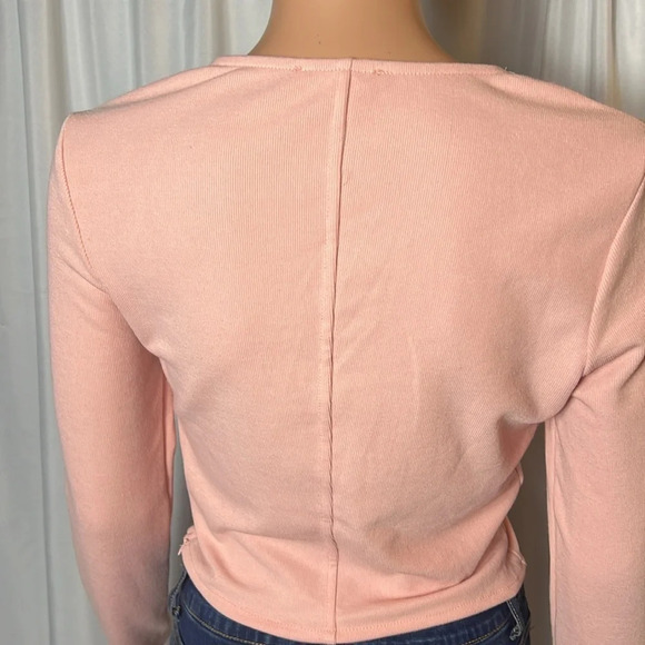 M.n.i Long Sleeve Laceup Size M soft Pink - Picture 6 of 9